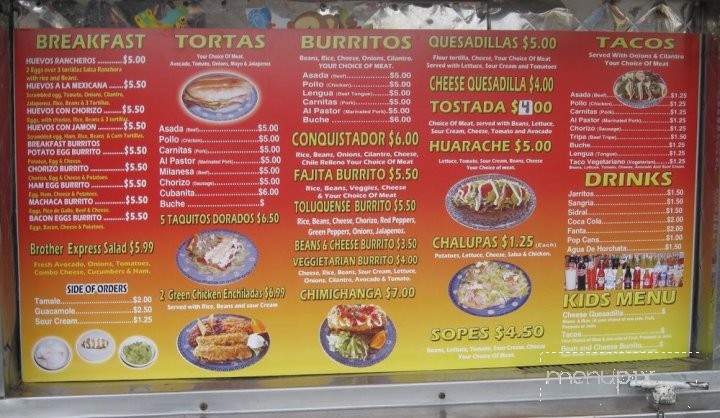 Lonchera Brother Express Mexican - Portland, OR menu_pic