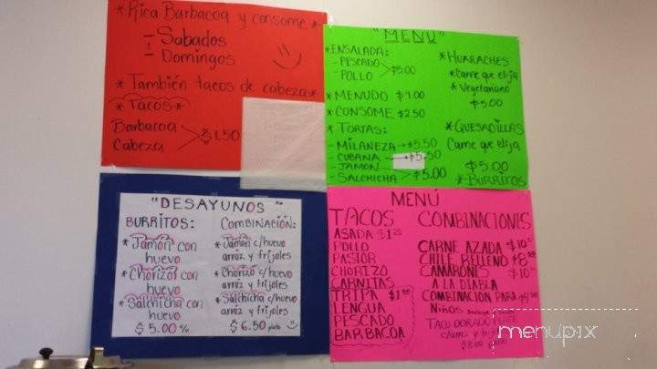 Tienda Santa Cruz - Portland, OR menu_pic