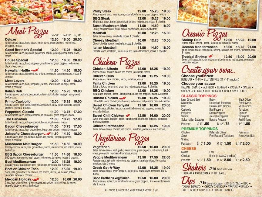 Good Brothers Pizza - Portland, OR menu_pic