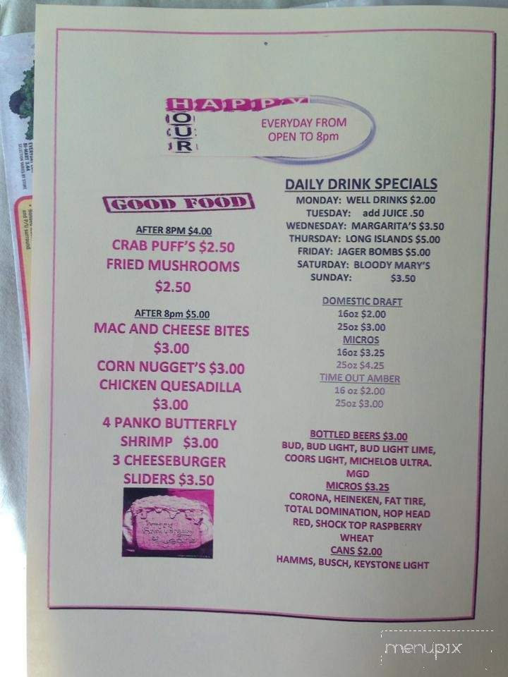 Time Out Pub - Portland, OR menu_pic