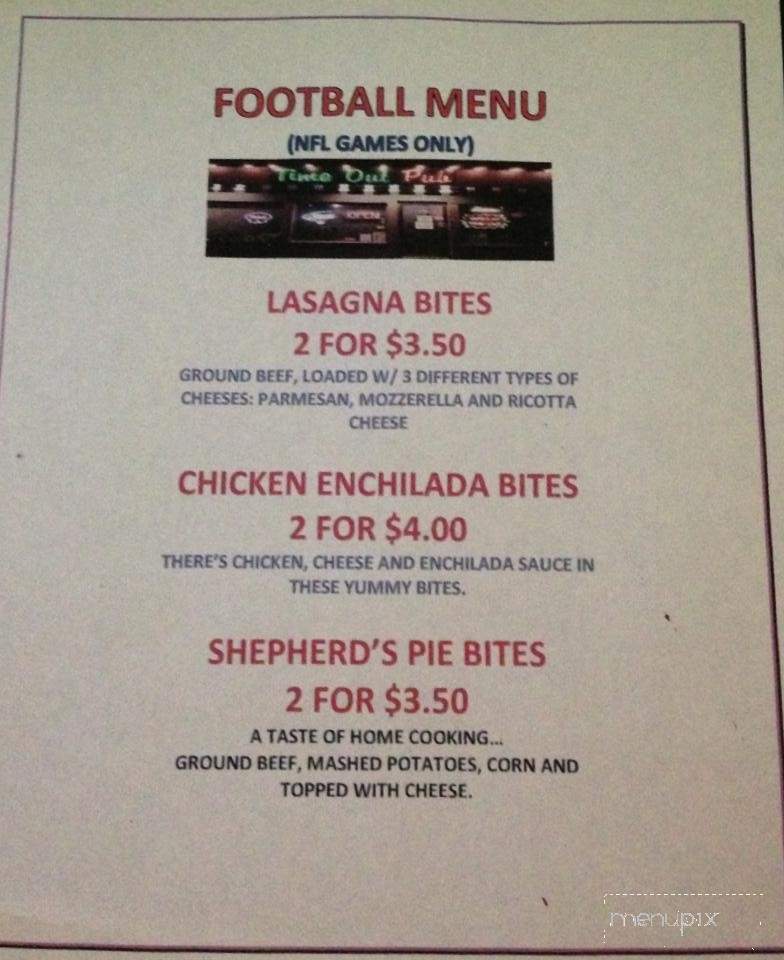 Time Out Pub - Portland, OR menu_pic