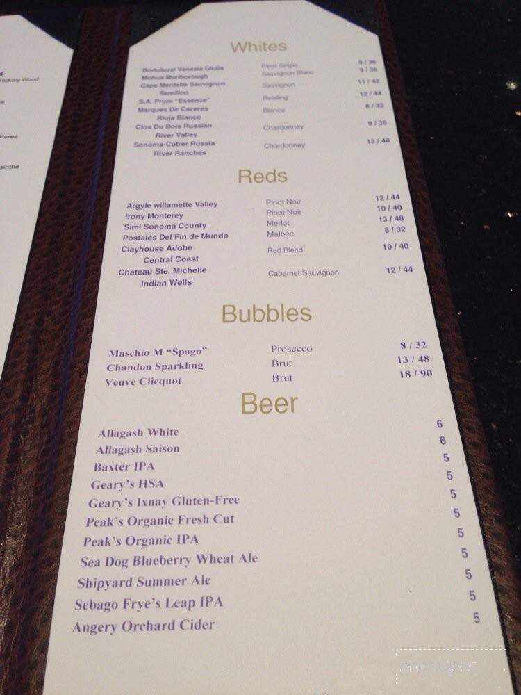 Glass Lounge - Portland, ME menu_pic