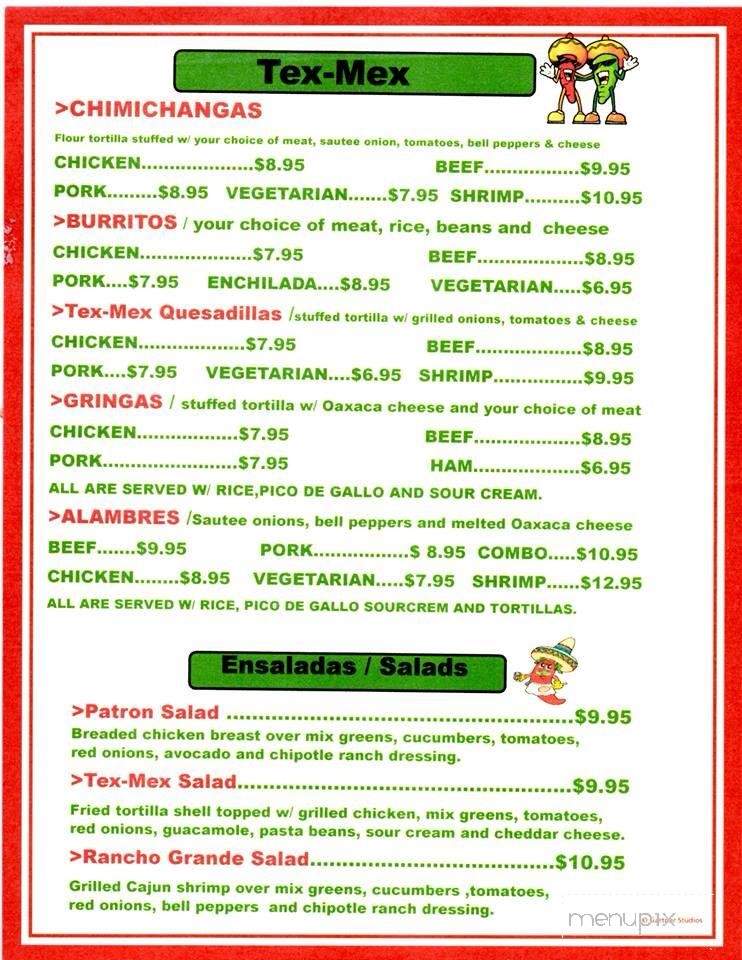 El Patron Restaurant - Poughkeepsie, NY menu_pic