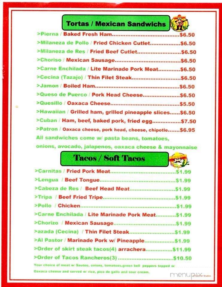 El Patron Restaurant - Poughkeepsie, NY menu_pic