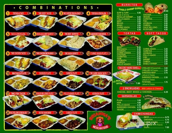 Brianna's Mexican Restaurant - Poway, CA menu_pic