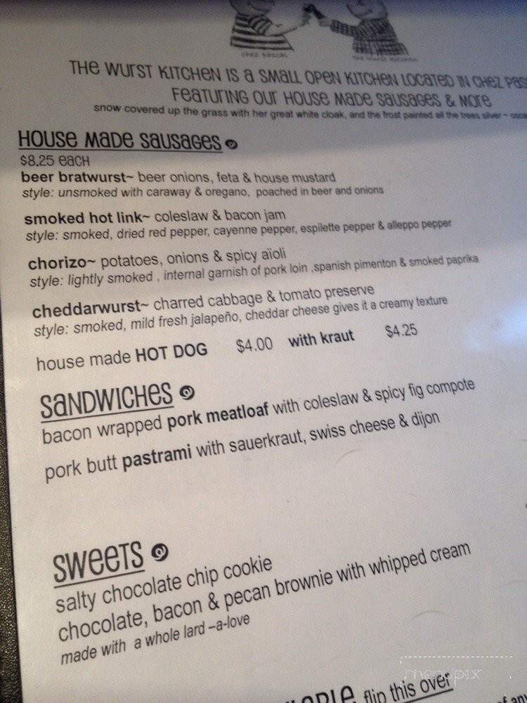 Wurst Kitchen - Providence, RI menu_pic
