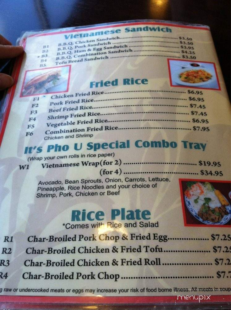 It's Pho U - Puyallup, WA menu_pic