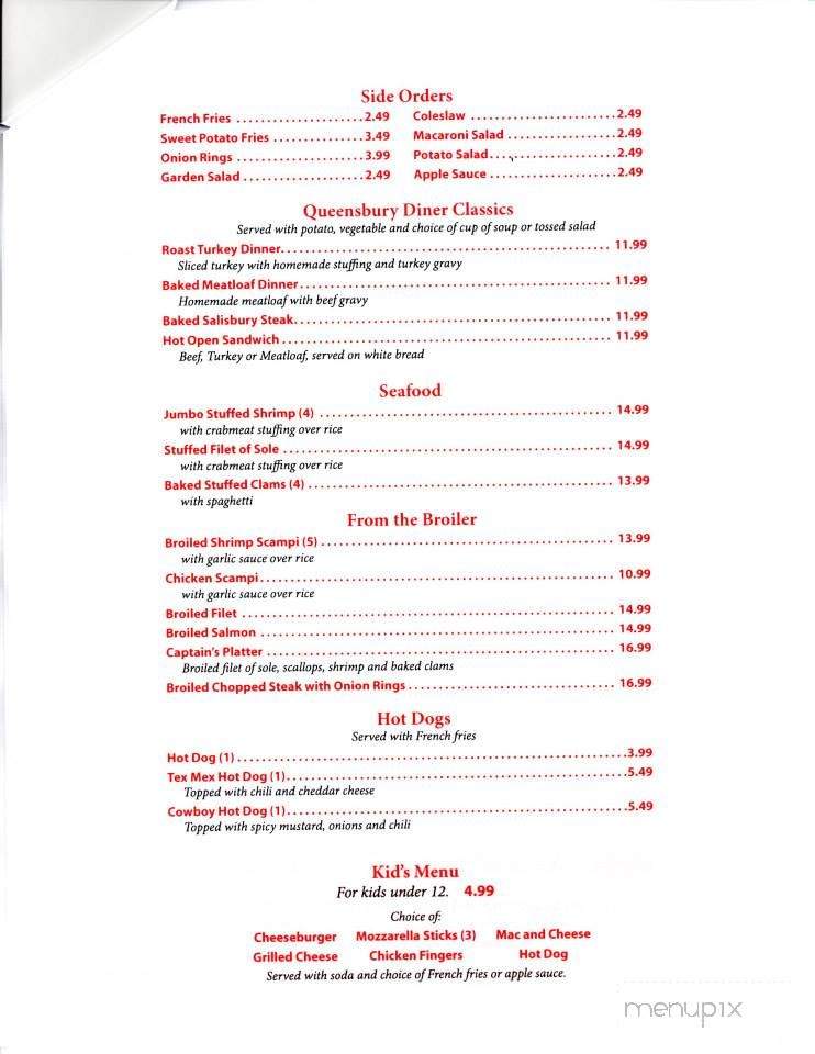 Queensbury Diner - Queensbury, NY menu_pic