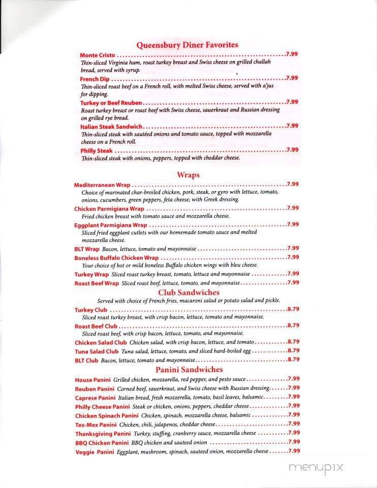 Queensbury Diner - Queensbury, NY menu_pic