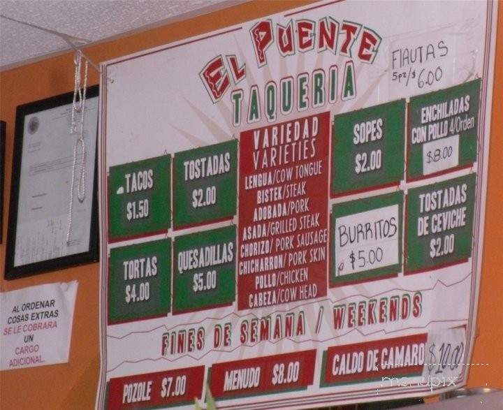 El Puente Mexican Store - Reading, PA menu_pic