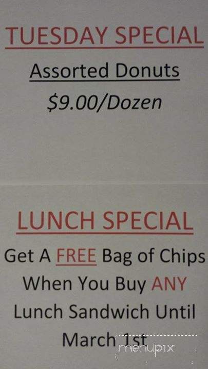 Uncle Leo's Not Just Coffee & Donuts in Redding - Redding, CT menu_pic