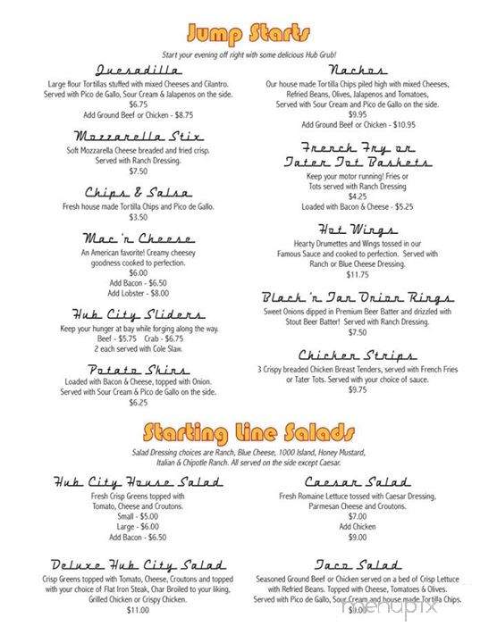 Hub City Bar & Grill - Redmond, OR menu_pic