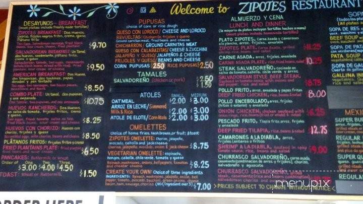 Zipotes - Redwood City, CA menu_pic