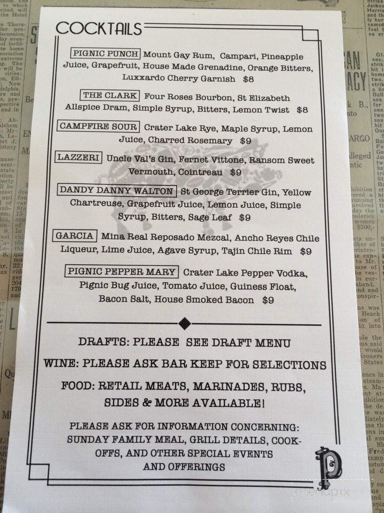Pignic Pub and Patio - Reno, NV menu_pic