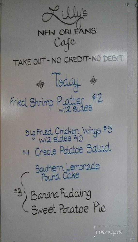 Lilly's New Orleans Cafe - Richmond, CA menu_pic