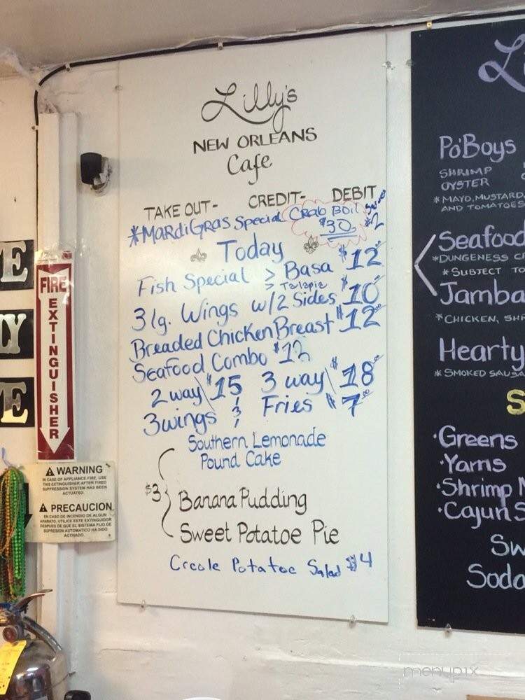 Lilly's New Orleans Cafe - Richmond, CA menu_pic