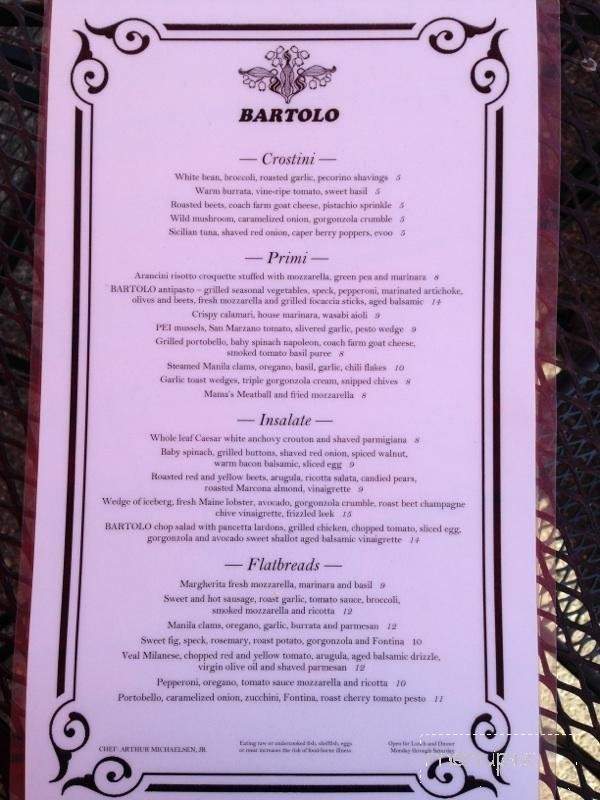 Bartolo - Ridgefield, CT menu_pic