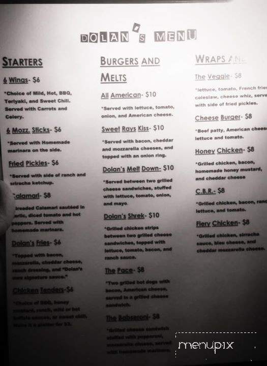 Dolan's Bar - Ridley Park, PA menu_pic