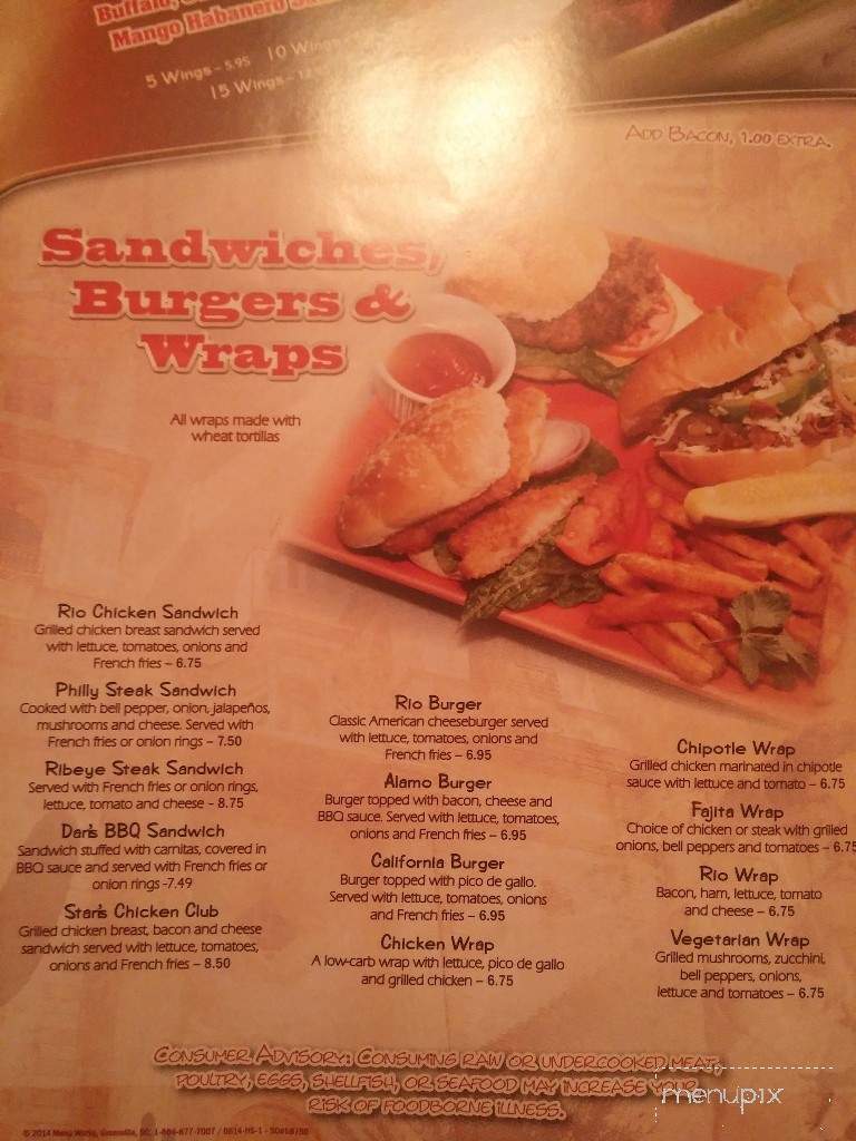 El Rio Mexican Grill - Roanoke, VA menu_pic