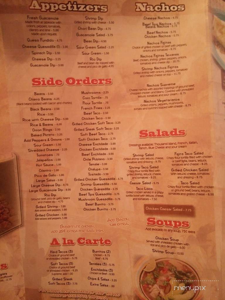 El Rio Mexican Grill - Roanoke, VA menu_pic