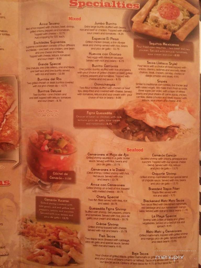 El Rio Mexican Grill - Roanoke, VA menu_pic