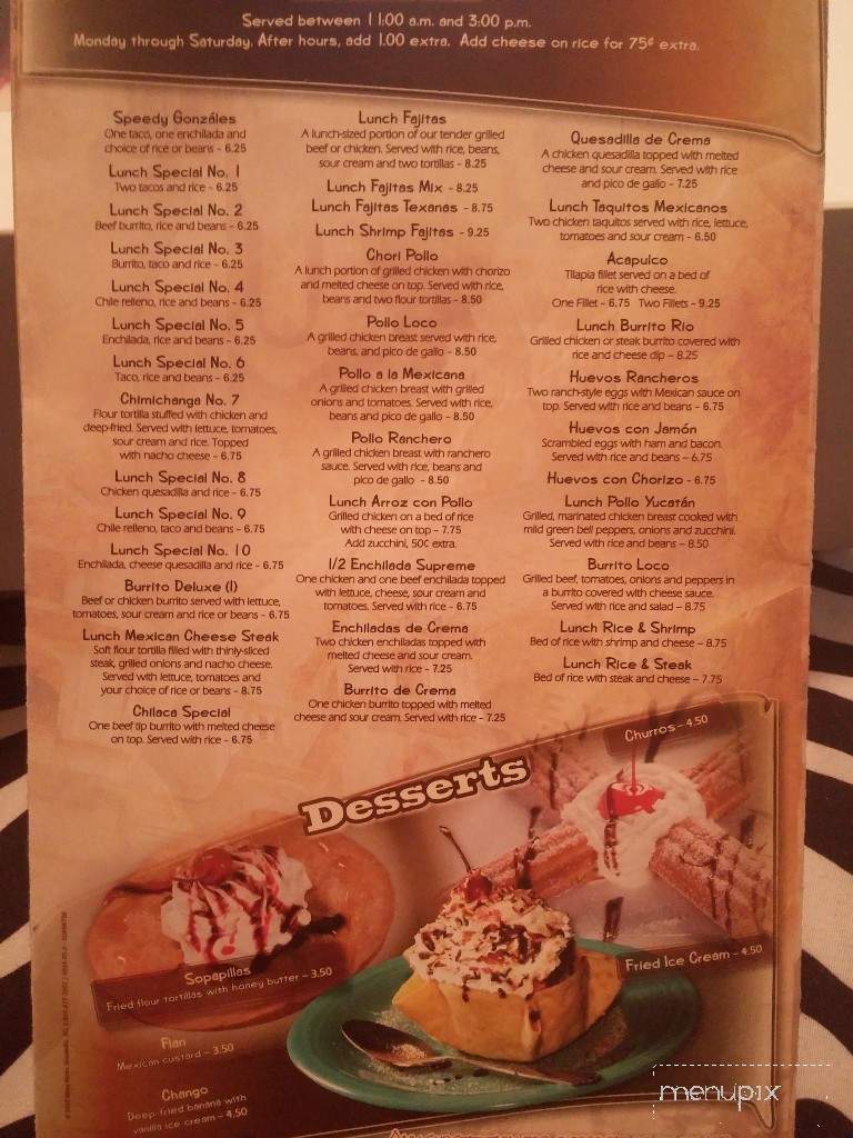 El Rio Mexican Grill - Roanoke, VA menu_pic