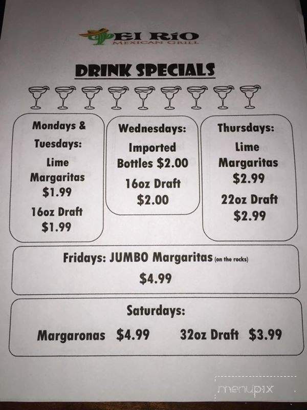 El Rio Mexican Grill - Rocky Mount, VA menu_pic