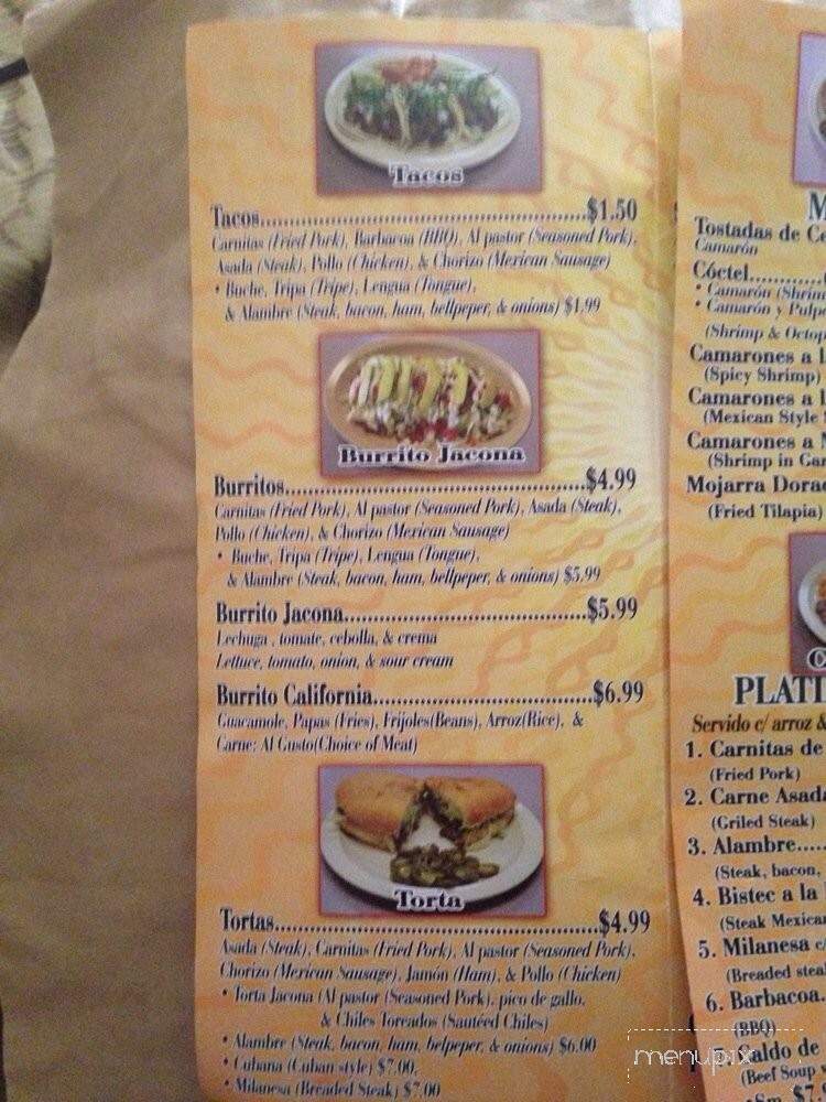 Taqueria Real Jacona - Rogers, AR menu_pic