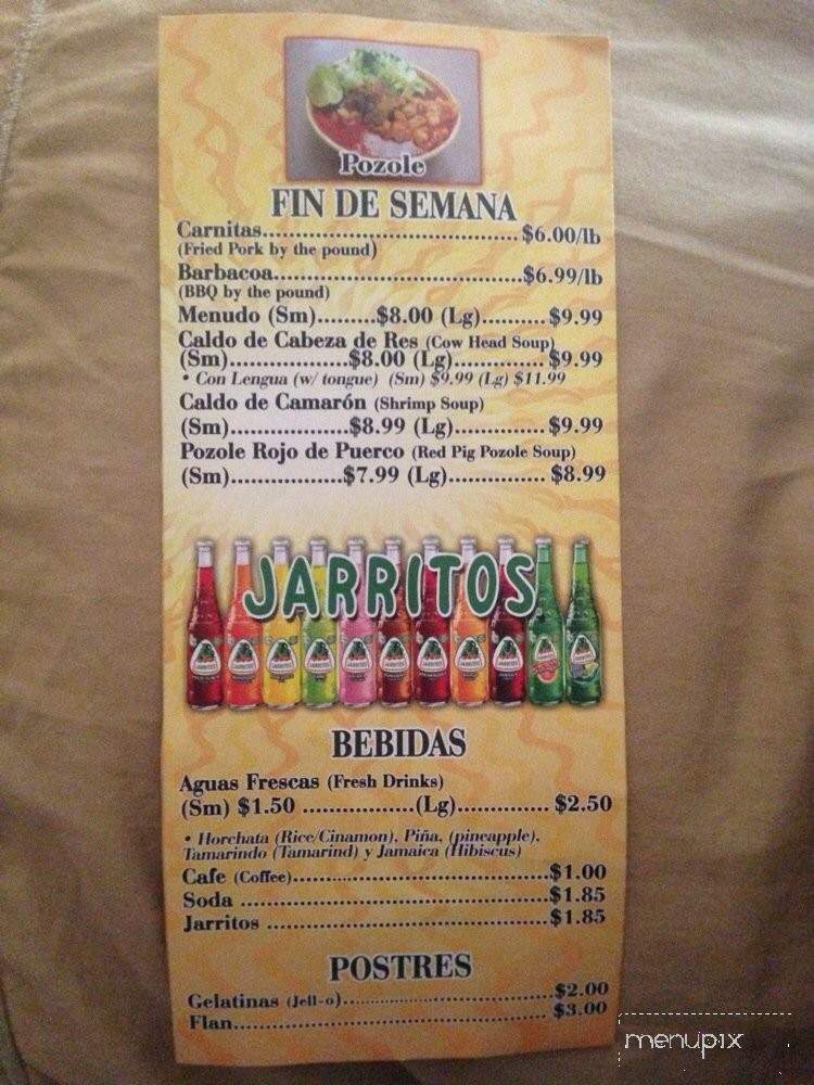 Taqueria Real Jacona - Rogers, AR menu_pic