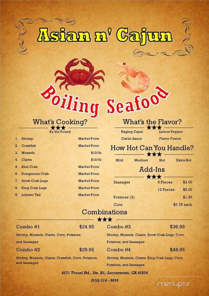 Asian 'n Cajun - Sacramento, CA menu_pic