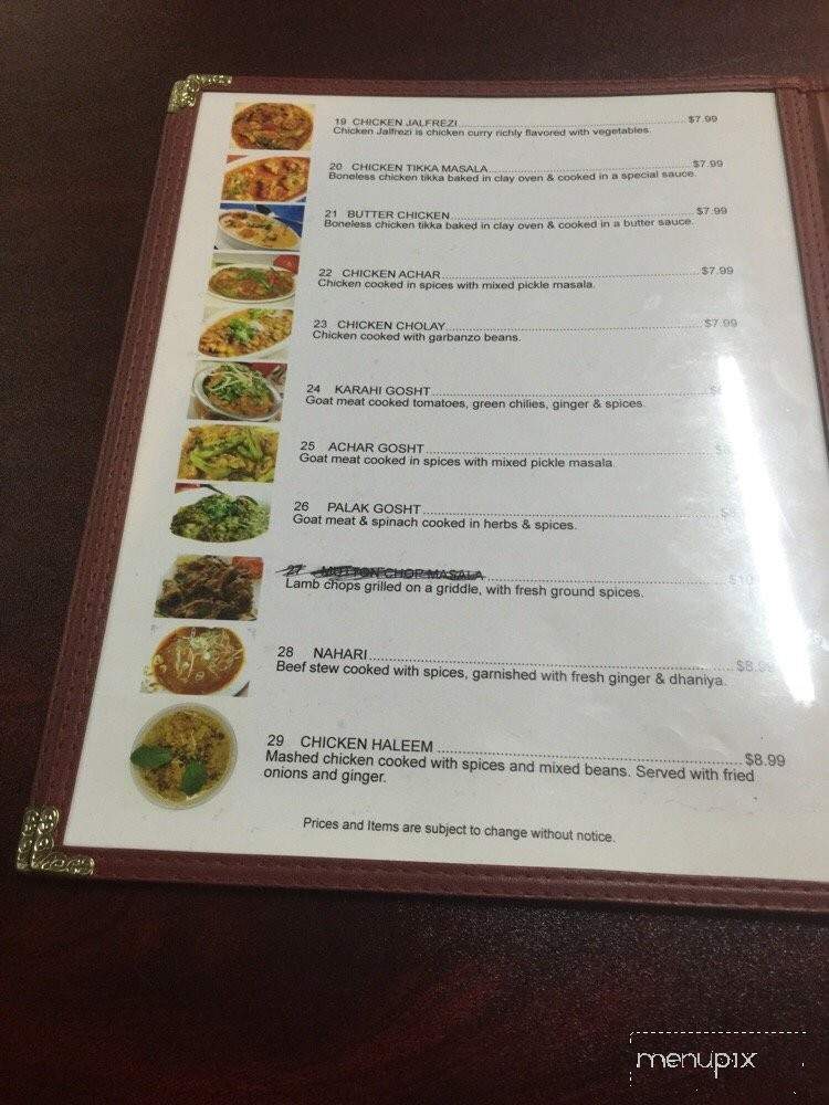 Kabab n Chutney - Sacramento, CA menu_pic