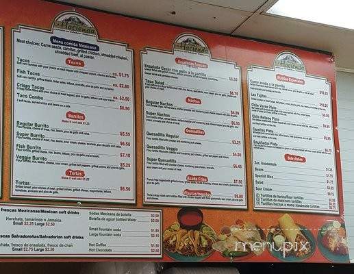 La Hacienda Salvadorian & Mexican Restaurant - Sacramento, CA menu_pic