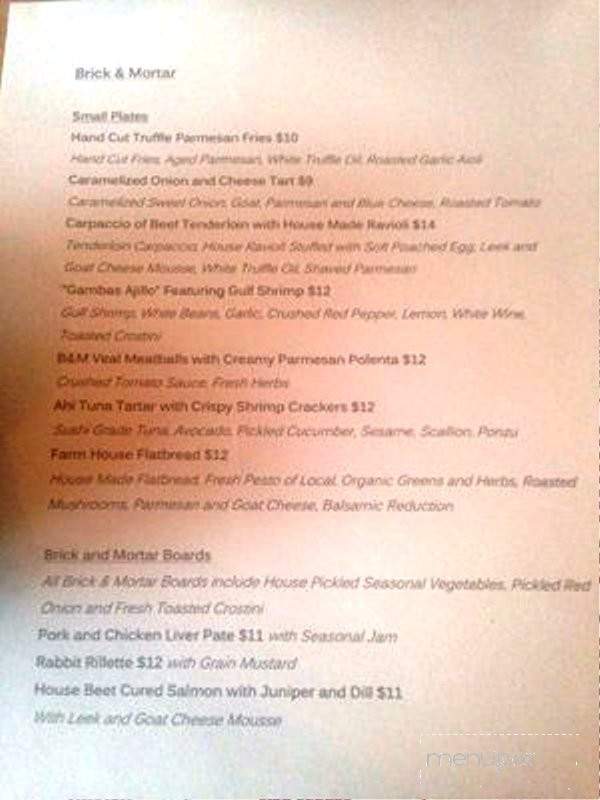 Brick and Mortar - Saint Petersburg, FL menu_pic