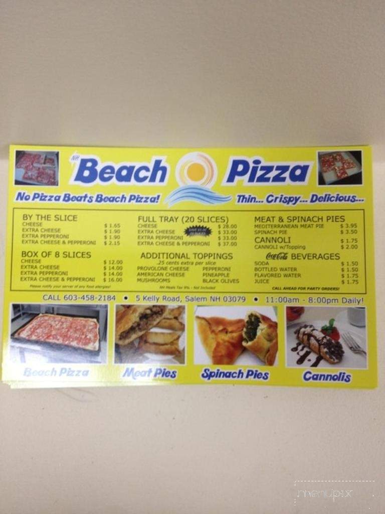 Nh Beach Pizza - Salem, NH menu_pic
