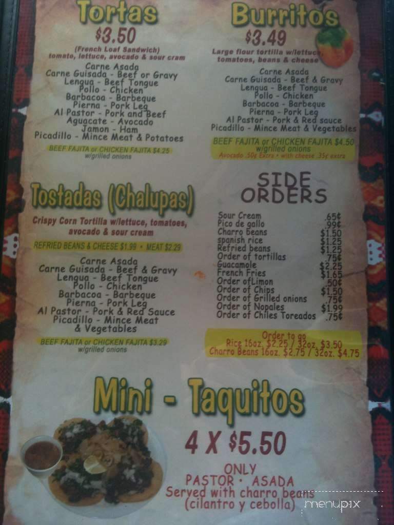 Taqueria El Rodeo - San Antonio, TX menu_pic