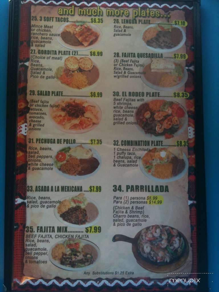 Taqueria El Rodeo - San Antonio, TX menu_pic