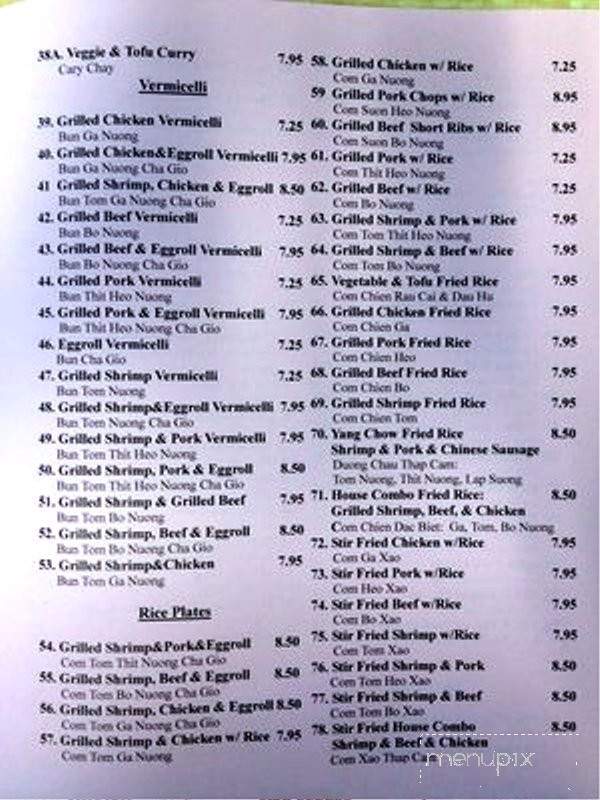 Pho Thanh Binh - San Clemente, CA menu_pic