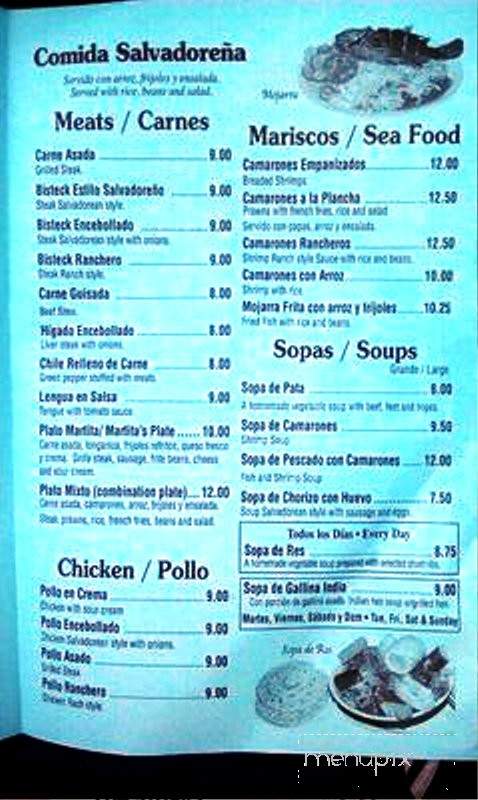 Martita Restaurant - San Francisco, CA menu_pic