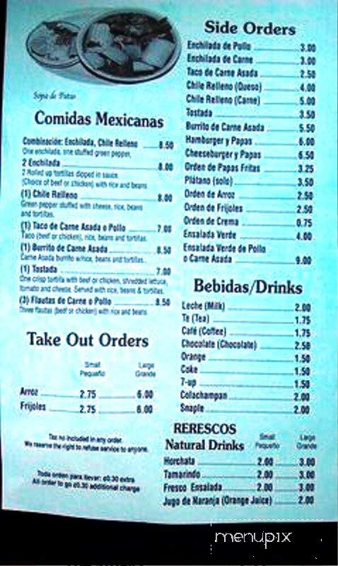 Martita Restaurant - San Francisco, CA menu_pic