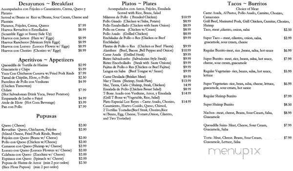 Los Reyes Restaurant - San Francisco, CA menu_pic