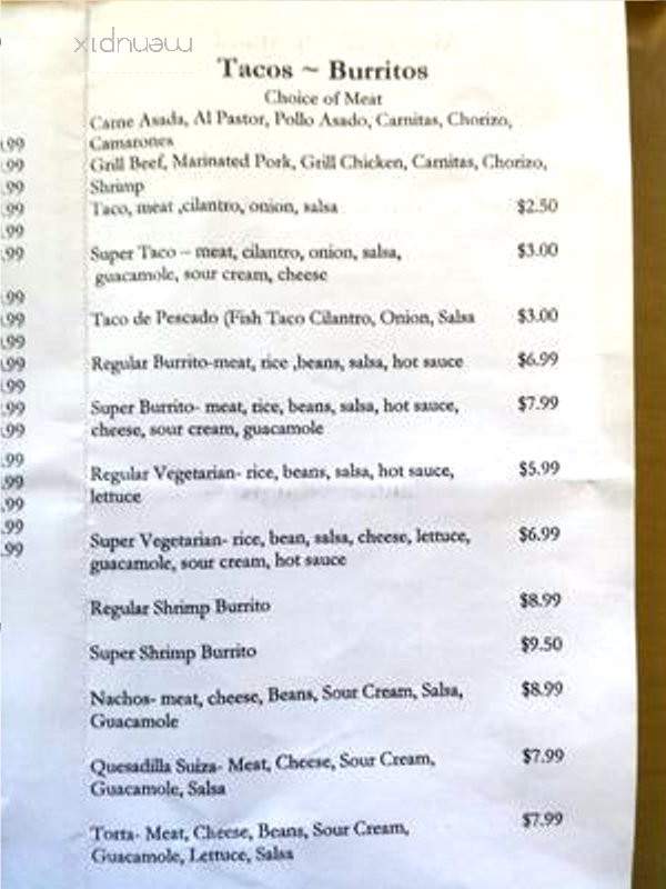 Los Reyes Restaurant - San Francisco, CA menu_pic