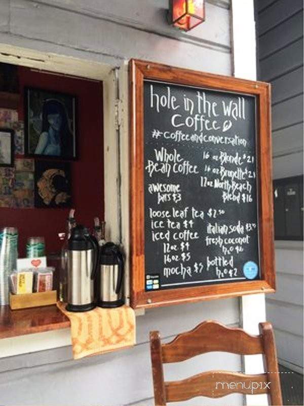 Hole in the Wall Coffee - San Francisco, CA menu_pic