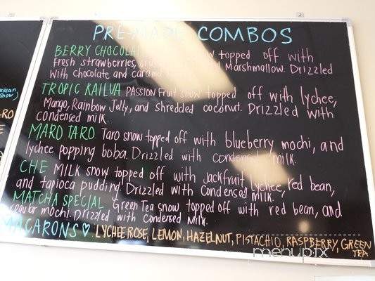 Snow Lounge - San Jose, CA menu_pic