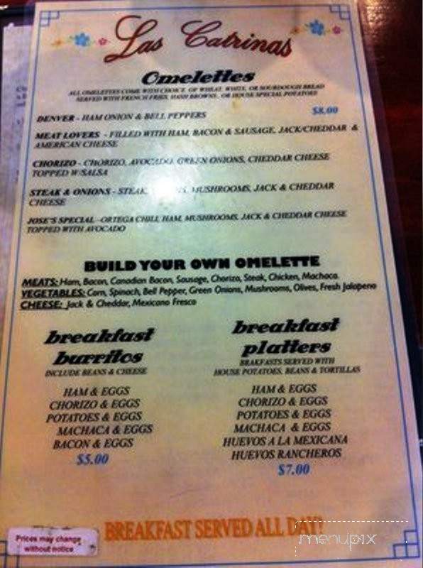 Las Catrinas - San Jose, CA menu_pic