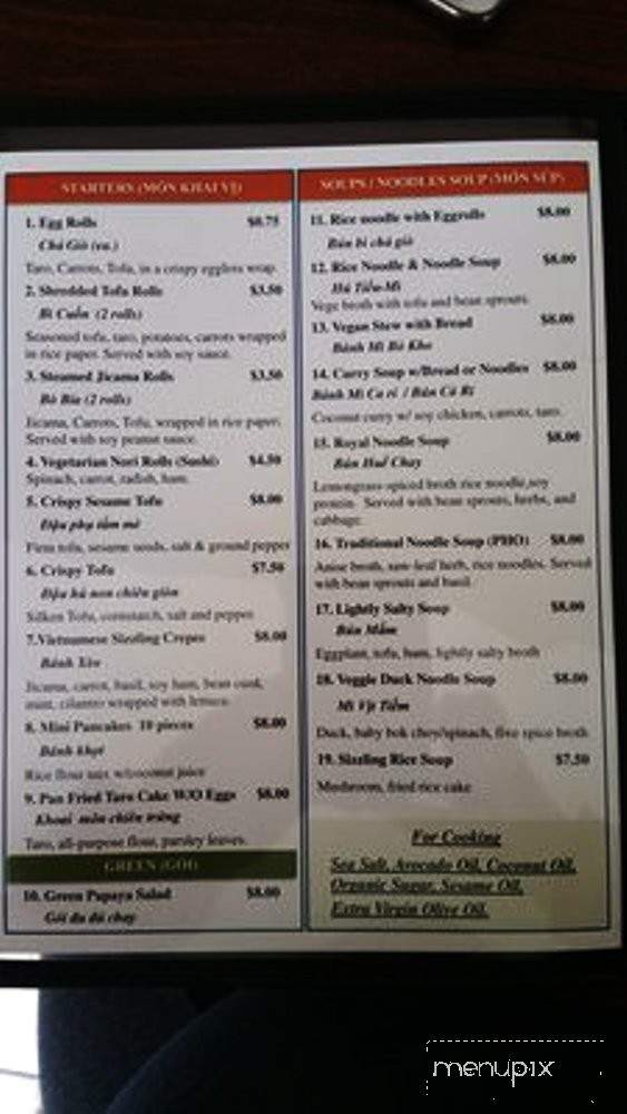 Cheerful Veggie - San Jose, CA menu_pic