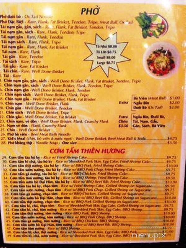 Com Tam Thien Huong - San Jose, CA menu_pic