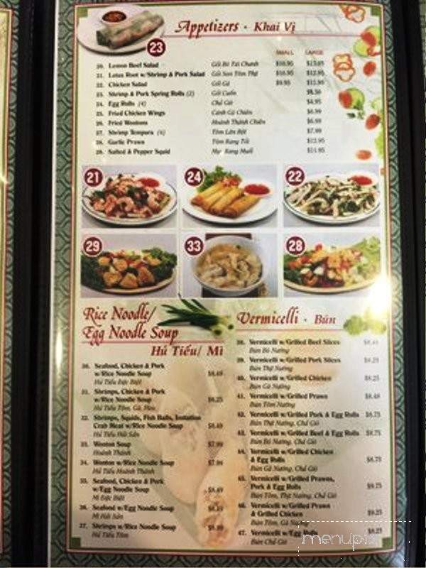 Pho la - San Jose, CA menu_pic