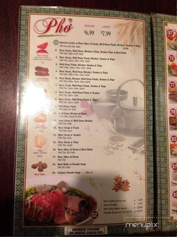Pho la - San Jose, CA menu_pic