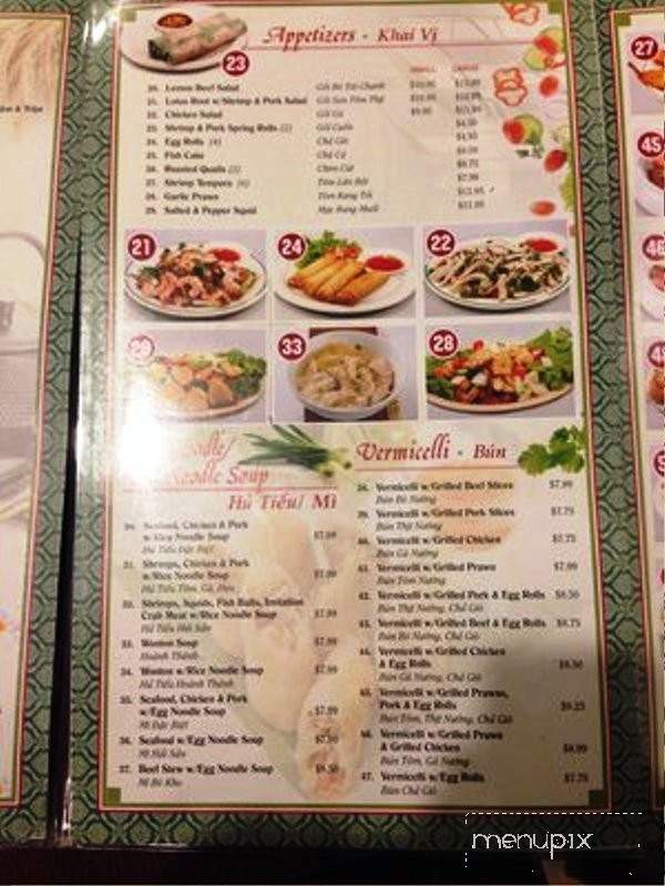 Pho la - San Jose, CA menu_pic