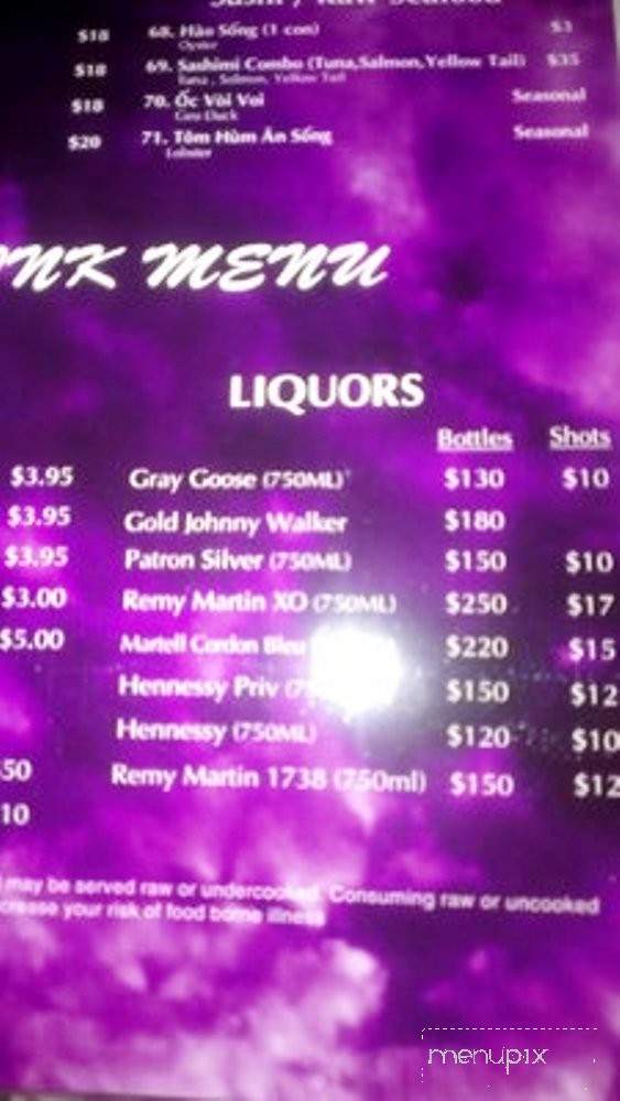 Bboss Restaurant & Lounge - San Jose, CA menu_pic